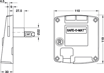 Cerradura de moneda SAFE-O-MAT<sup>®</sup>,Con 2 compartimentos para introducir moneda