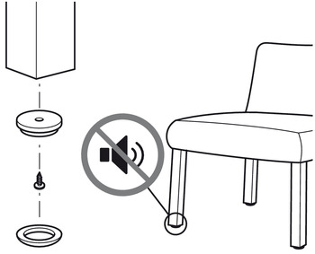 Deslizador para muebles,Redonda, Para atornillar en superficies, Para la aplicación Ø 17–25 mm