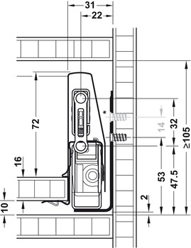 Juego de cajón,Häfele Matrix Box P35, Altura del lateral de cajón 92 mm, Capacidad de carga 35 kg
