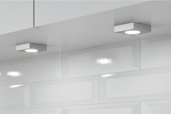 Lámpara para embutir y para montaje bajo estantes,Modular, Häfele Loox LED 2026, Aluminio, 12 V