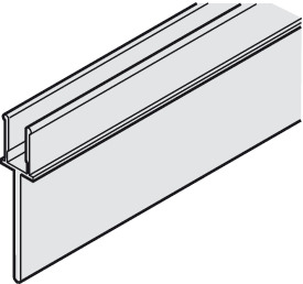 panel intermedio,Para carril de deslizamiento doble, taladrado, 10 x 42 mm (ancho x altura)