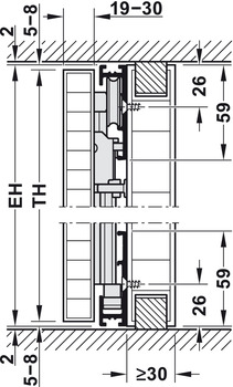 Puertas correderas giratorias de madera,Hawa Concepta 25/30/40/50, juego