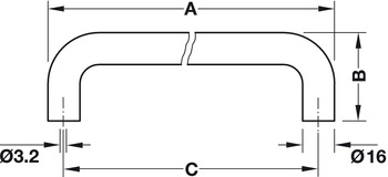 Tirador de mueble,Tirador en forma de D de poliamida