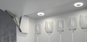 Aplique para montaje bajo estantes rectangular, redonda, Häfele Loox LED 2027, 12 V
