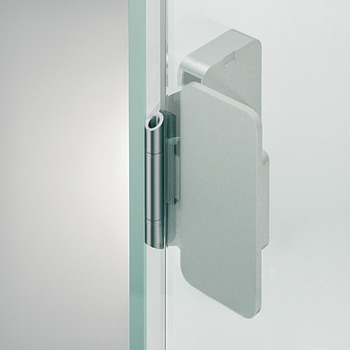 Bisagra adhesiva para puertas de cristal, con rodillo visible, para construcciones totalmente de vidrio, junta de 2 mm
