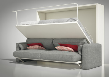 Herraje para camas plegables, Sofá cama Teleletto II, con marco, somier de lamas y armazón de sofá
