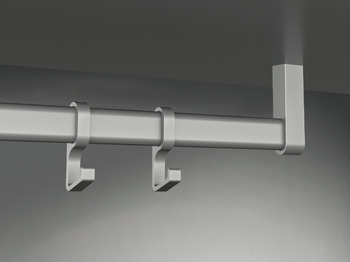 Soporte para techo, Aluminio, para tubo de armario OVA 30 x 14 mm