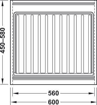 Bandeja insertable, Profundidad 450-580 x ancho 560-600/860-900 mm, para armario bajo fregadero