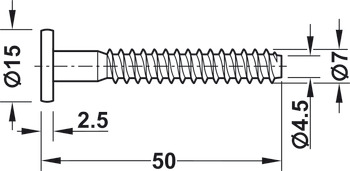 Conector de una sola pieza, Confirmat, para perforación de -Ø 5 mm, SW4