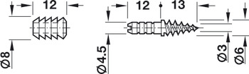 Conector de pulsador, para montaje a presión, para profundidad de perforación 12.5/13.5 mm, acero/poliamida
