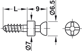Perno de conexión, Häfele Rafix S20, para perforación Ø 3 mm