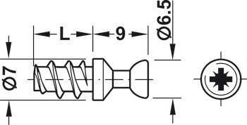 Perno de conexión, Häfele Rafix M20, para perforación Ø 5 mm