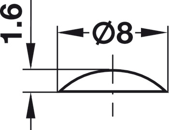 Amortiguador de tope, DB007, autoadhesivo, redondo, Ø 8 mm, altura 1.6 mm