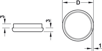 Deslizador de plástico, redondo, para prensar en Ø 20-50 mm