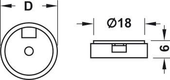 Elemento básico, redondo, para elementos deslizantes Ø 20, 25 y 30 mm