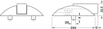 Amortiguador de puerta para el suelo, Poliamida, 625/625.1, Hewi, para atornillar