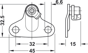 Soporte atornillado, para el montaje de puertas Duo standard/forte