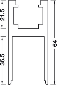 Carril de puerta inferior, M, con perforación PZ, Startec