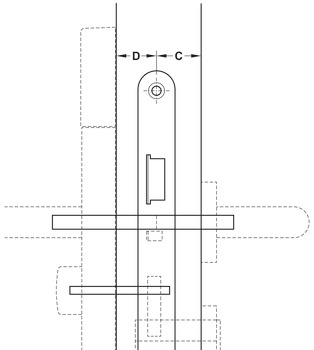 Conjunto cuadrado, para conectar la manija exterior e interior y el pomo giratorio con la cerradura de embutir
