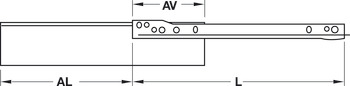 Sistema de guía de bastidores de pared simple, Häfele Matrix Box Single A25, extensión parcial, altura 54 mm, blanco puro, RAL 9010