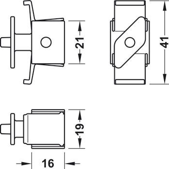 Conector de estantería, para el sistema de marco de aluminio Häfele Dresscode