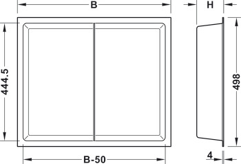 Caja, Elemento de suspensión para el marco extraíble de Häfele Dresscode