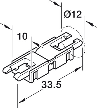 Conector de clip, para tira LED Häfele Loox5 de 8 mm de 2 polos. (monocromo)