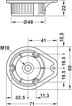 Placa de montaje, Sistema de base Häfele AXILO™ 48