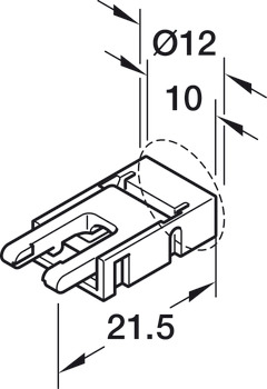 Línea de conexión, para tira LED Häfele Loox5 de 8 mm COB 2 polos. (monocromo)