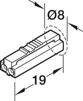 Sensor de puerta, Loox5, para perfil de cajón Häfele loox, 12/24 V