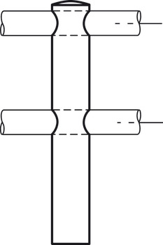 Soporte de barandilla, Sistema de barandillas, para 1 barandilla de 6 mm, soporte central