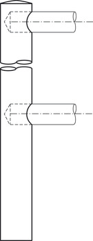Soporte de barandilla, Sistema de barandillas, para 2 barandillas de 10 mm, apoyo central