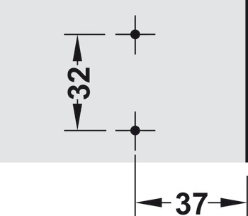 Placa de montaje en cruz, Häfele Metalla 310 SM, con técnica de montaje rápido, ajuste de altura ±2 mm mediante orificio ranurado, para atornillar con tornillos para tableros de aglomerado