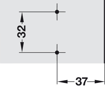 Placa de montaje en cruz, Häfele Duomatic SM, aleación de zinc, con tornillos de aglomerado