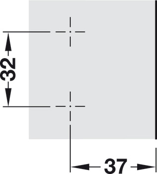 Placa de montaje en cruz, Häfele Metalla SM Kombi, ajuste de altura ±2 mm a través de un orificio ranurado