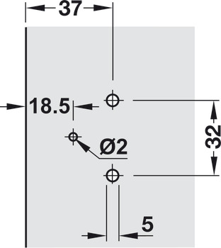 Limitador del ángulo de apertura, 120°, para Häfele Aximat 300