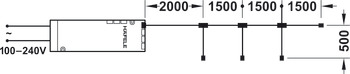 Cable de extensión cuádruple, para Häfele Loox 12 V 2 polos. (monocromo)