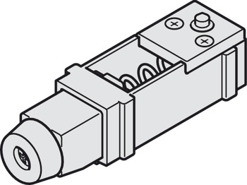 Juego adicional de amortiguadores, Push-to-Open, para herrajes para puertas corredizas Häfele Slido D-Line11 50P / 80P / 120P, 50C / 80C / 120C y 50I / 80I / 120I de madera y puertas de cristal