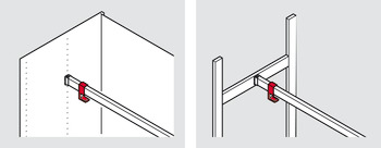 Ganchos de suspensión, para tubo de armario Häfele Dresscode, rectangular