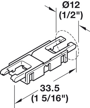 Conector de clip, para tira LED Häfele Loox5 de 8 mm de 3 polos. (multiblanco)