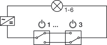 Distribuidor de 6 vías, Häfele Loox5 12 V con función de conmutación