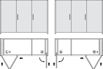 Puertas corredizas plegables de madera, Hawa Folding Concepta 25, juego, bisagras con amortiguación de cierre