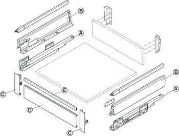 Panel, Häfele Matrix Box S para bandeja extraíble interior Ⓓ