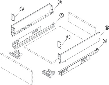Sistema de correderas para cajón, Häfele Matrix Box Single