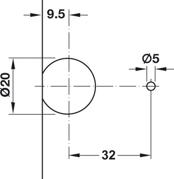 Caja del conector, Häfele Rafix 20 HC, para grosor de panel: 32-50 mm