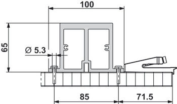Perfil de refuerzo para el techo, para unidades dobles hasta un máximo de 2800 mm sin pared intermedia