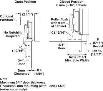 Mecanismo de apertura de puerta, Accuride 1432, para la apertura e inserción de portezuelas y puertas