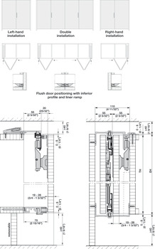 Puertas corredizas plegables de madera, Juego HAWA Folding Concepta 25