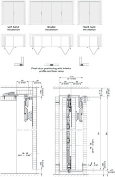 Puertas corredizas plegables de madera, Juego HAWA Folding Concepta 25