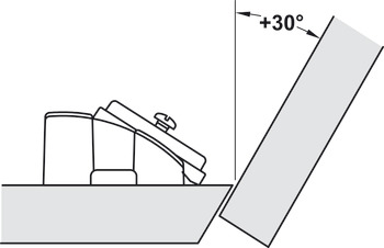 Placa de montaje en ángulo, Häfele Duomatic A, para aplicaciones angulares de +10° a +30°